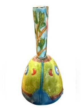 Vintage Chinese Cloisonné Enamel Bell | Handcrafted Floral Brass Collectible